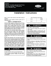 Carrier 25vna 1si Heat Air Conditioner Manual page 1