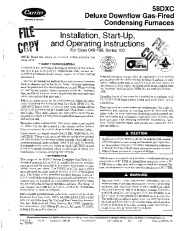 Carrier 58DXC 2SI Gas Furnace Owners Manual page 1