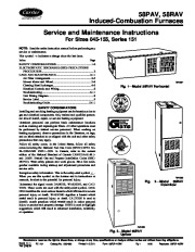 Carrier 58P 58R 11SM Gas Furnace Owners Manual page 1