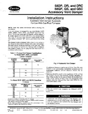 Carrier 58DP 58G 58DR 5SI Gas Furnace Owners Manual page 1