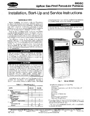 Carrier 58GSC 1SI Gas Furnace Owners Manual page 1