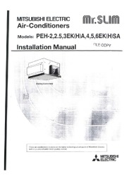 Mitsubishi Mr Slim PEH 2 2.5 3 4 5 6 SA Ducted Air Conditioner Installation Manual page 1