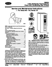 Carrier 58MXA 4SM Gas Furnace Owners Manual page 1