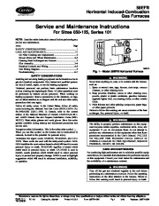Carrier 58EFB 1SM Gas Furnace Owners Manual page 1