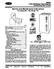 Carrier 58MSA 3SM Gas Furnace Owners Manual page 1