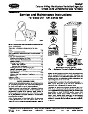 Carrier 58MVP 5SM Gas Furnace Owners Manual page 1