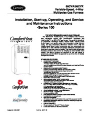 Carrier 58CVA 58CVX 1SI Gas Furnace Owners Manual page 1