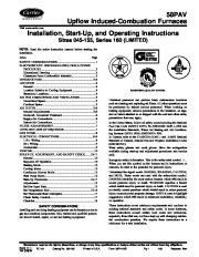 Carrier 58PA 15SI Gas Furnace Owners Manual page 1