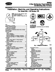 Carrier 58MSA 6SI Gas Furnace Owners Manual page 1