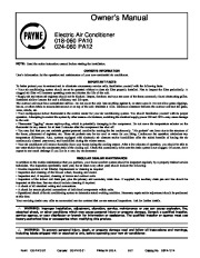 Carrier Pa10 02 Heat Air Conditioner Manual page 1