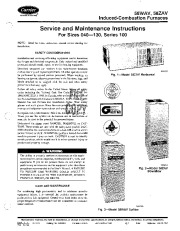Carrier 58W 58Z 1SM Gas Furnace Owners Manual page 1