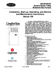 Carrier 58CVA 58CVX 3SI Gas Furnace Owners Manual page 1