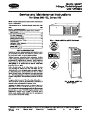 Carrier 58D 58U 2SM Gas Furnace Owners Manual page 1