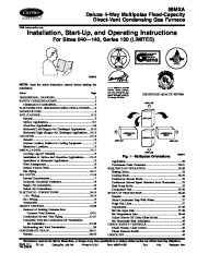 Carrier 58MXA 10SI Gas Furnace Owners Manual page 1
