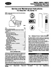 Carrier 58M 2SM Gas Furnace Owners Manual page 1