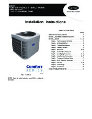 Carrier 25hcr 2si Heat Air Conditioner Manual page 1