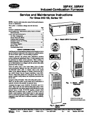 Carrier 58P 58R 13SM Gas Furnace Owners Manual page 1