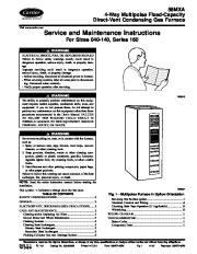 Carrier 58MXA 9SM Gas Furnace Owners Manual page 1