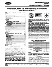 Carrier 58WAV 3SI Gas Furnace Owners Manual page 1