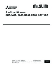 Mitsubishi SUZ KA25 KA35 KA50 KA60 KA71VA2 Air Conditioner Installation Manual page 1