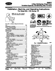 Carrier 58MVP 7SI Gas Furnace Owners Manual page 1