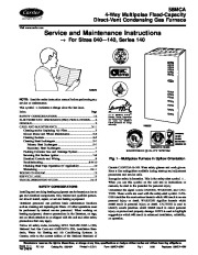Carrier 58MCA 5SM Gas Furnace Owners Manual page 1