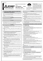 Mitsubishi MS GA60 80 VB MSH GA 60 71 80 VB Wall Air Conditioner Installation Manual page 1