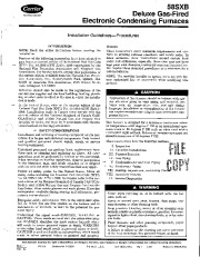 Carrier 58SXB 6XA Gas Furnace Owners Manual page 1