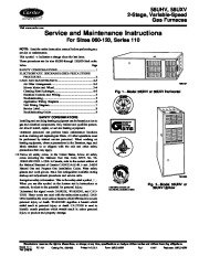 Carrier 58D 58U 5SM Gas Furnace Owners Manual page 1