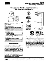 Carrier 58MSA 1SM Gas Furnace Owners Manual page 1