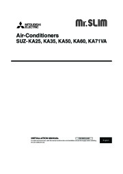 Mitsubishi Mr Slim SUZ KA25 KA35 KA50 KA60 KA71VA Air Conditioner Installation Manual page 1