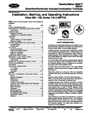 Carrier 58ZAV 11SI Gas Furnace Owners Manual page 1