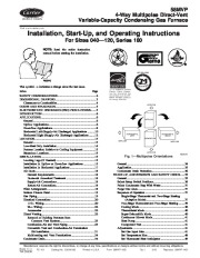 Carrier 58MVP 16SI Gas Furnace Owners Manual page 1