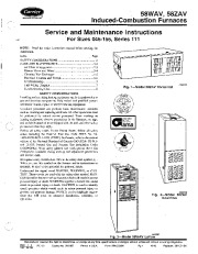 Carrier 58W 58Z 2SM Gas Furnace Owners Manual page 1