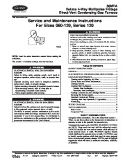 Carrier 58MTA 5SM Gas Furnace Owners Manual page 1