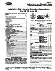 Carrier 58UXT 1SI Gas Furnace Owners Manual page 1