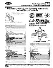 Carrier 58MVP 8SI Gas Furnace Owners Manual page 1