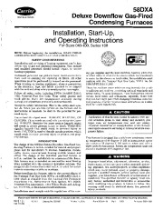Carrier 58DXA 1SI Gas Furnace Owners Manual page 1