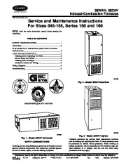 Carrier 58W 58Z 9SM Gas Furnace Owners Manual page 1