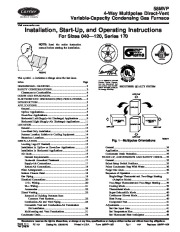 Carrier 58MVP 13SI Gas Furnace Owners Manual page 1