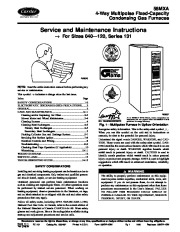 Carrier 58MXA 2SM Gas Furnace Owners Manual page 1