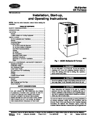 Carrier 58CMA 3SI Gas Furnace Owners Manual page 1