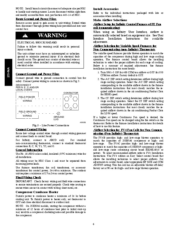 Carrier 25hna 6si Heat Air Conditioner Manual