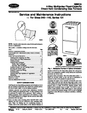 Carrier 58MCA 4SM Gas Furnace Owners Manual page 1