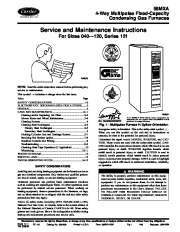 Carrier 58MXA 1SM Gas Furnace Owners Manual page 1