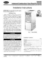 Carrier 58SSB 1SI Gas Furnace Owners Manual page 1