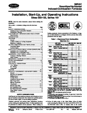 Carrier 58RA 11SI Gas Furnace Owners Manual page 1