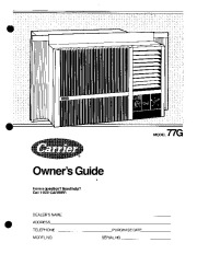 Carrier 77gm 1si Heat Air Conditioner Manual page 1