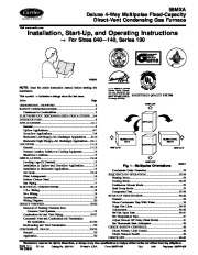 Carrier 58MXA 9SI Gas Furnace Owners Manual page 1