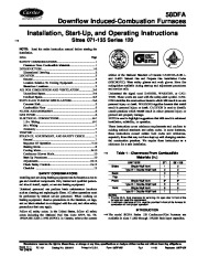 Carrier 58DF 9SI Gas Furnace Owners Manual page 1